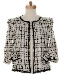 Chanel Black & White Fantasty Tweed Jacket 03C
