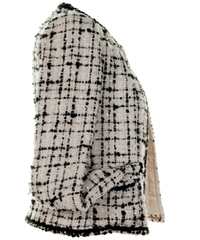 Chanel Black & White Fantasty Tweed Jacket 03C