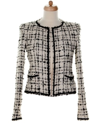 Chanel Black & White Fantasty Tweed Jacket 03C