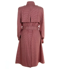 Alexander McQueen Red Houndstooth Trenchcoat