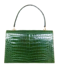 Vintage Emerald Green Crocodile Box Top Handle