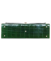 Vintage Emerald Green Crocodile Box Top Handle