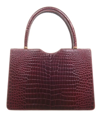 Vintage Burgundy Crocodile Top Handle