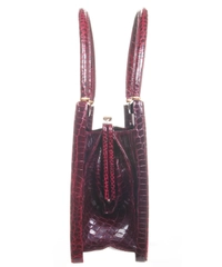 Vintage Burgundy Crocodile Top Handle