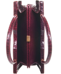 Vintage Burgundy Crocodile Top Handle