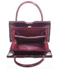 Vintage Burgundy Crocodile Top Handle