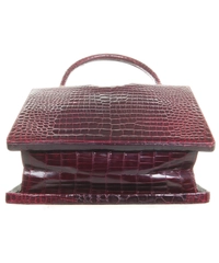 Vintage Burgundy Crocodile Top Handle