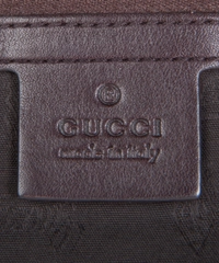 Gucci Brown Leather Monogram Hobo Bag
