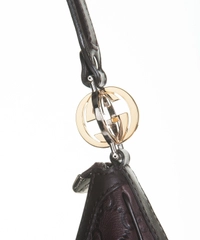Gucci Brown Leather Monogram Hobo Bag