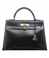 Hermès Kelly 32 Sellier Black Box GHW