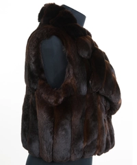 FW 2005 Roberto Cavalli Runway Chinchilla Fur Brown Sleeveless Jacket