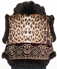 FW 2005 Roberto Cavalli Runway Chinchilla Fur Brown Sleeveless Jacket