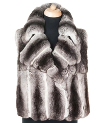 Roberto Cavalli Chinchilla Fur Grey Sleeveless Jacket