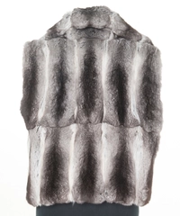 Roberto Cavalli Chinchilla Fur Grey Sleeveless Jacket