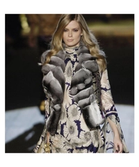 Roberto Cavalli Chinchilla Fur Grey Sleeveless Jacket