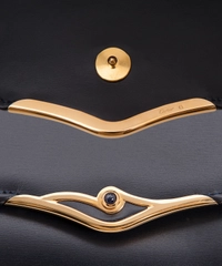 Cartier Navy Blue Leather Shoulder Bag