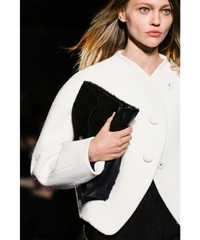 FW 2013 Proenza Schouler Runway White Boxy Bouclé Jacket