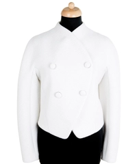 FW 2013 Proenza Schouler Runway White Boxy Bouclé Jacket