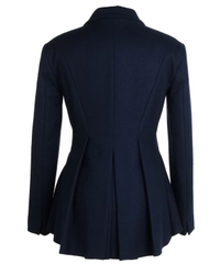 Celine Navy Blue Wool Peplum Blazer Jacket