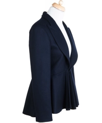 Celine Navy Blue Wool Peplum Blazer Jacket