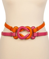 Saint Laurent Pink-Orange Leather Belt
