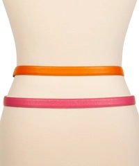 Saint Laurent Pink-Orange Leather Belt