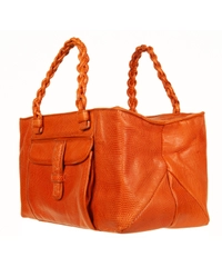 Bottega Veneta Orange Lizard Handbag