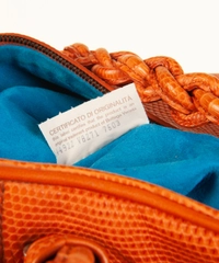 Bottega Veneta Orange Lizard Handbag