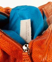 Bottega Veneta Orange Lizard Handbag