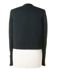 Proenza Schouler Black Wool Blend Leather Trimmed Jacket