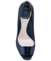 Dior Blue Leather Peep Toe Pumps