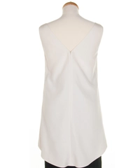 Celine Off White Mulberry Silk Dip Hem Top