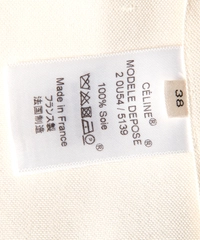 Celine Off White Mulberry Silk Dip Hem Top