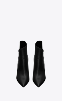 Saint Laurent Niki Wedge Booties in Black Leather