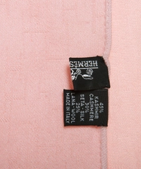 Hermès Pink Cashmere Blend H Fringe Scarf