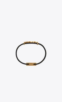 Saint Laurent Opyum Bracelet in Black Leather