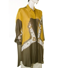 Dries Van Noten Silk Chiffon Shirt Dress