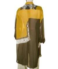 Dries Van Noten Silk Chiffon Shirt Dress