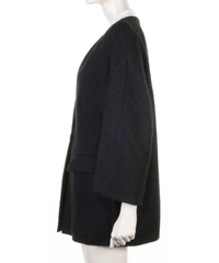 Dries van Noten Black Alpaca Wool Blend Coat