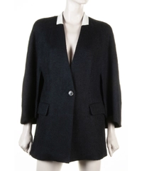 Dries van Noten Black Alpaca Wool Blend Coat