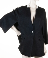 Dries van Noten Black Alpaca Wool Blend Coat