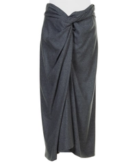 Fall 2007 Dries Van Noten Runway Grey Wool Draped Skirt