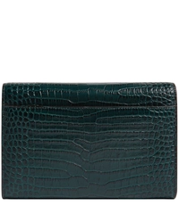 Jimmy Choo Green Croc Embossed Leather Varenne Clutch
