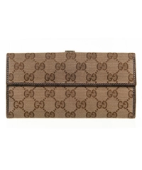 Gucci Beige-Ebony GG Fabric Piston Long Wallet