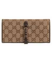 Gucci Beige-Ebony GG Fabric Piston Long Wallet