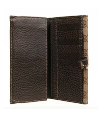 Gucci Beige-Ebony GG Fabric Piston Long Wallet