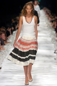 SS 2005 Dries van Noten Runway Pleated Midi Skirt