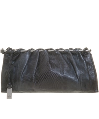 Gucci Grey Snakeskin Cutch with Frame Top Clasp