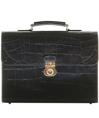 Mulberry Black Croc Print Briefcase
