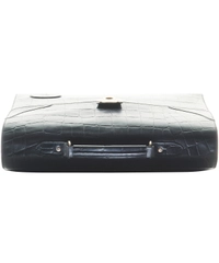 Mulberry Black Croc Print Briefcase